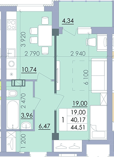 1-комнатная 44.51 м² в ЖК Пелюстковий от 18 000 грн/м², Полтава