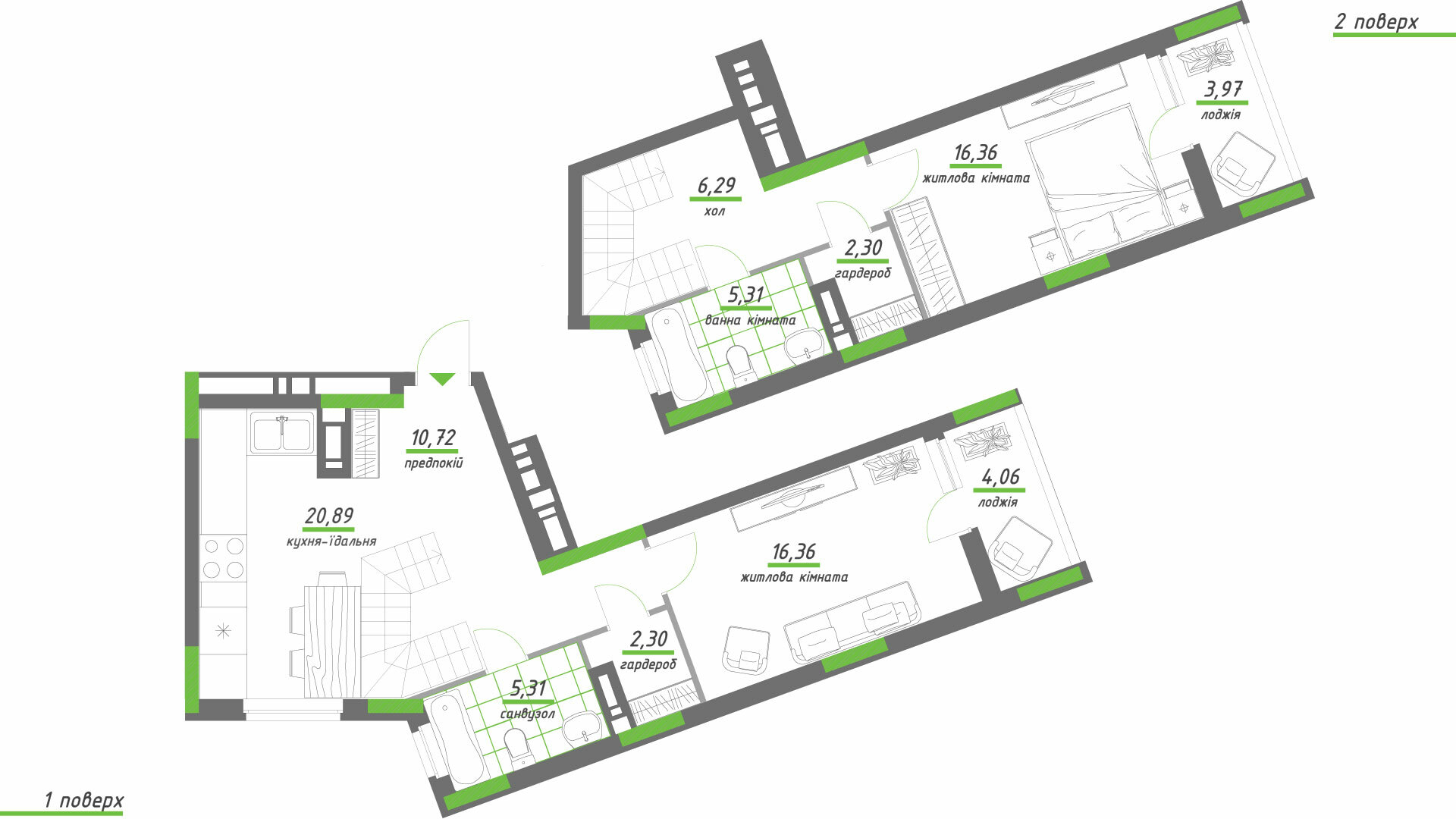 Дворівнева 93.96 м² в ЖК Нивки-Парк від 39 900 грн/м², Київ