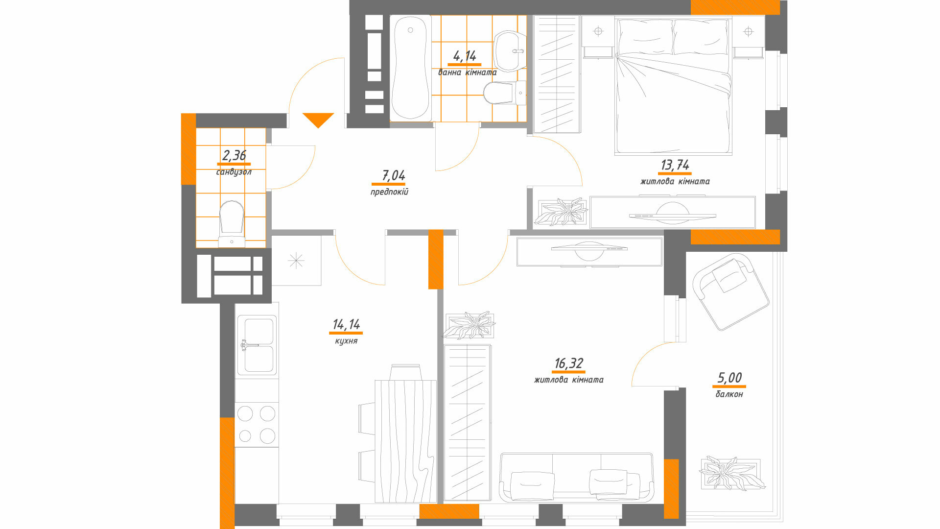 2-комнатная 62.74 м² в ЖК Нивки-Парк от 108 000 грн/м², Киев