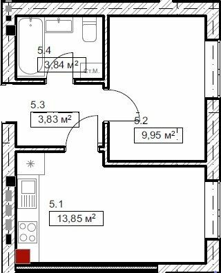 1-кімнатна 31.47 м² в ЖК FreeDom від 23 000 грн/м², смт Гостомель