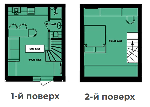 Таунхаус 35.1 м² в Таунхаусы Оак-Парк от 14 784 грн/м², с. Тарасовка