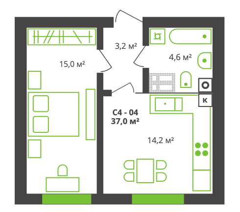 1-кімнатна 37 м² в ЖК на вул. Франка, 21 від 21 850 грн/м², м. Бориспіль