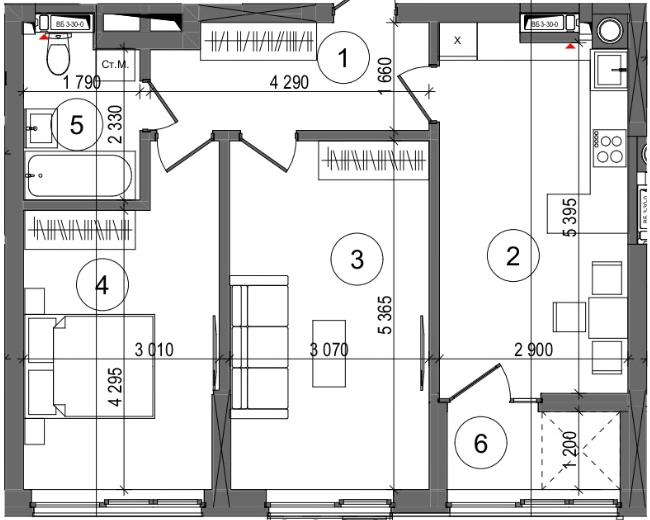 2-кімнатна 60.88 м² в ЖК Protsev від 23 200 грн/м², с. Проців