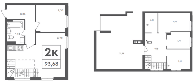 Двухуровневая 93.68 м² в ЖК Scandia от 19 000 грн/м², г. Бровары