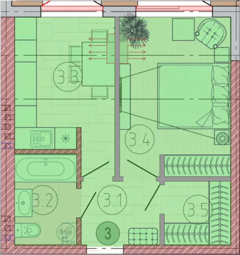 1-комнатная 35.25 м² в ЖК Садовый от 20 400 грн/м², с. Хотяновка