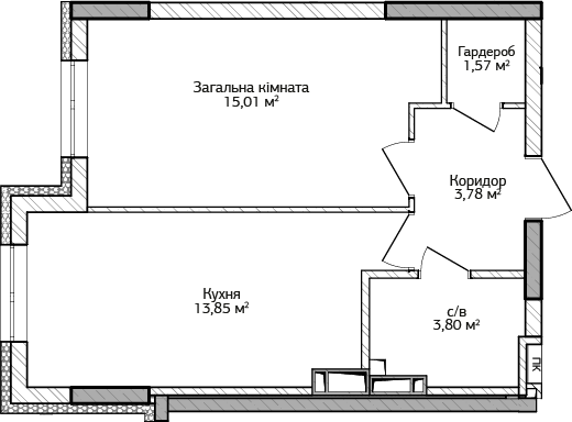 1-комнатная 38.01 м² в ЖК City Park от 29 000 грн/м², г. Ирпень