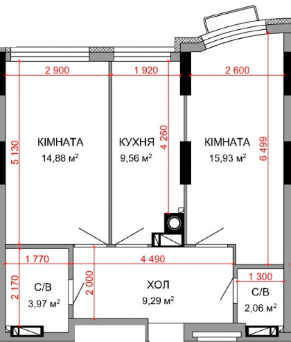 2-комнатная 55.69 м² в ЖК Royal Park от 32 100 грн/м², г. Ирпень