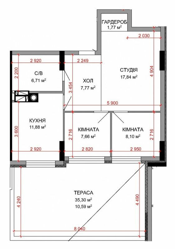2-комнатная 72.32 м² в ЖК Royal Park от 32 100 грн/м², г. Ирпень