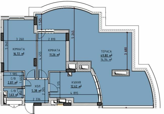 2-кімнатна 65.42 м² в ЖК Central Bucha від 28 350 грн/м², м. Буча