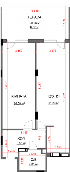 1-кімнатна 77.19 м² в ЖК Central Bucha від 29 300 грн/м², м. Буча