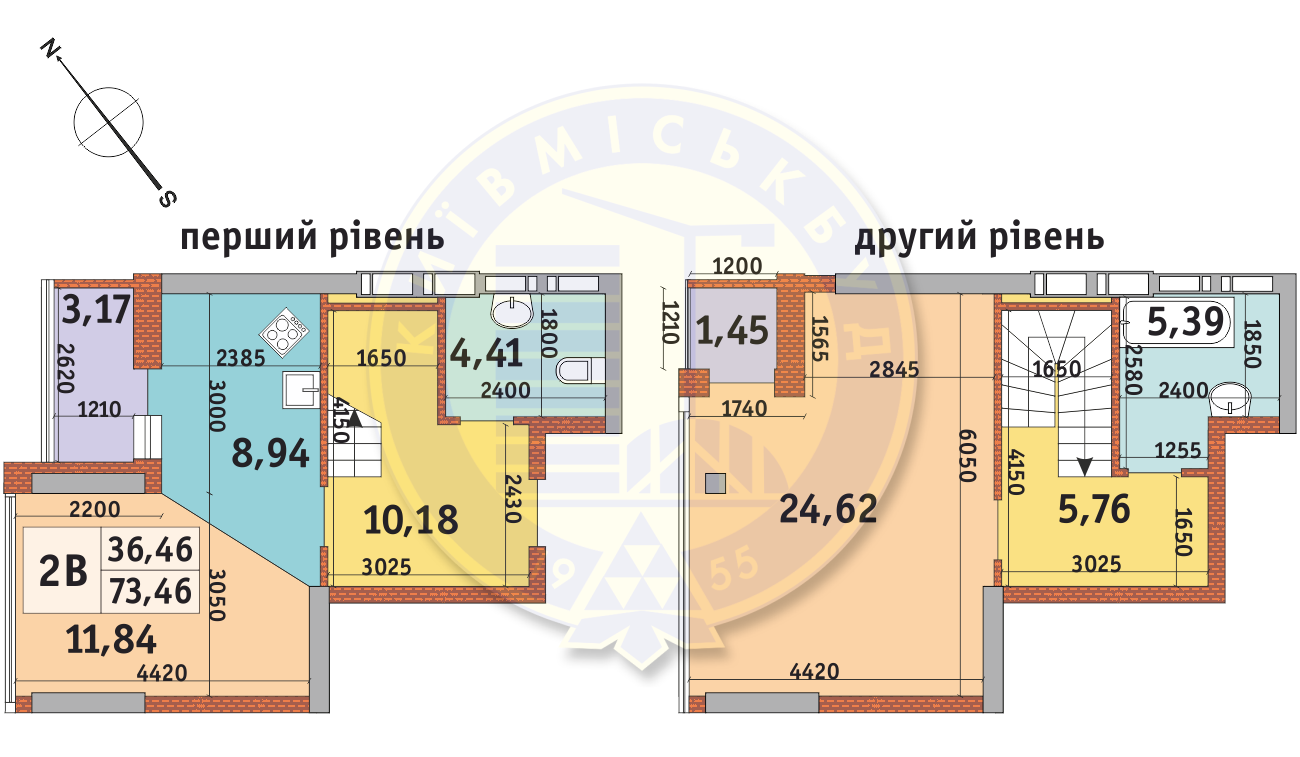 3-комнатная 73.46 м² в ЖК Абрикосовый от 30 492 грн/м², Киев