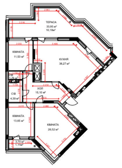 3-комнатная 122.51 м² в ЖК На Прорезной 2 от 30 200 грн/м², пгт Гостомель