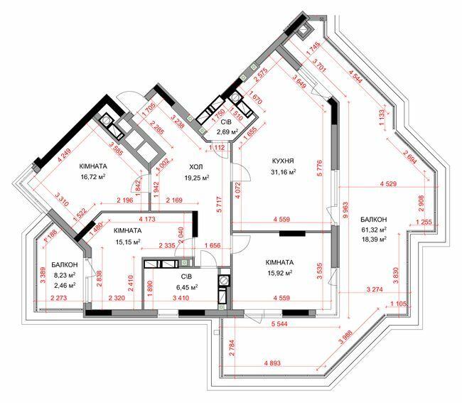 3-кімнатна 128.19 м² в ЖК На Прорізній 2 від 35 000 грн/м², смт Гостомель