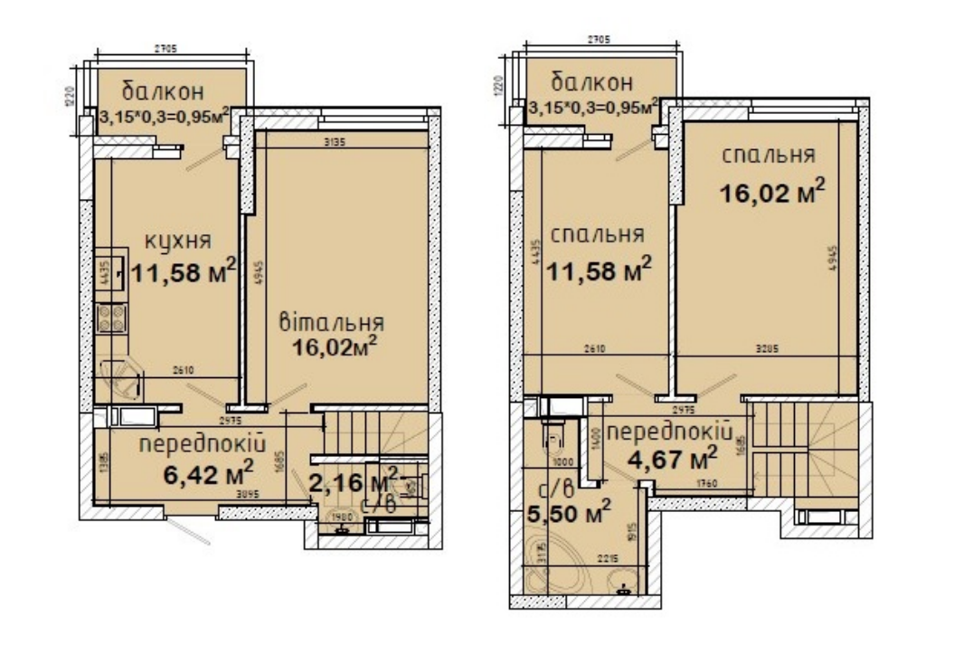 Дворівнева 75.85 м² в ЖК Авеню 42 від 42 000 грн/м², Київ