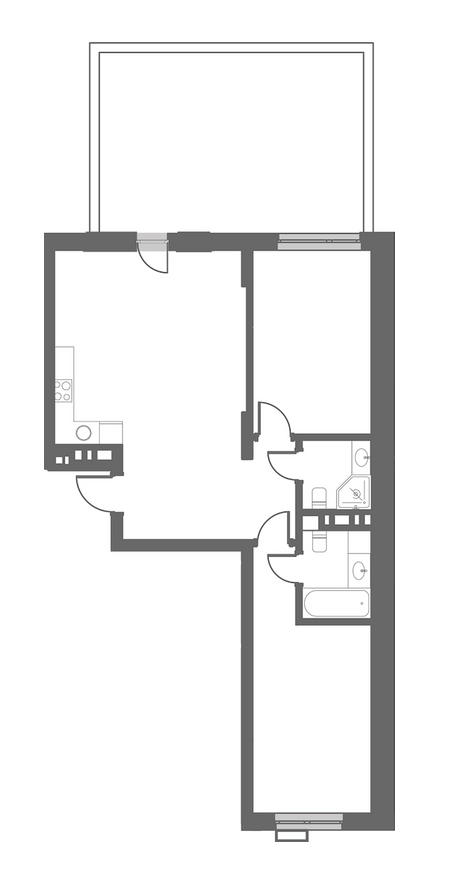 2-комнатная 76.21 м² в ЖК Рихерт & Парк от 58 350 грн/м², Киев