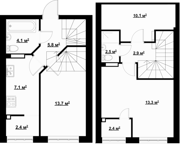 Двухуровневая 71.7 м² в ЖК Благород от 22 400 грн/м², с. Крюковщина