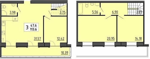 Двухуровневая 113.6 м² в ЖК Энергия от 21 700 грн/м², Тернополь