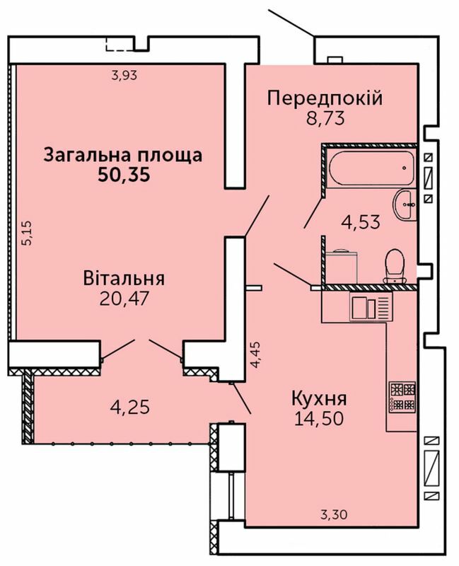 1-комнатная 37.6 м² в ЖК Львовский затышок (Львовский маеток) от 25 500 грн/м², с. Софиевская Борщаговка