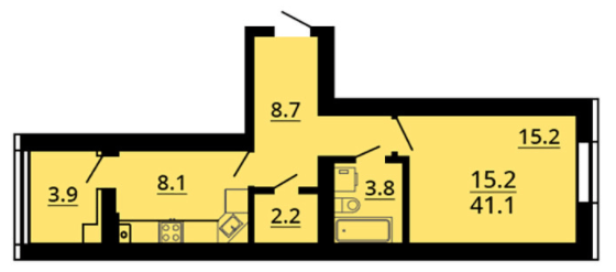 1-кімнатна 41.1 м² в ЖК Львівський затишок (Львівський маєток) від 25 500 грн/м², с. Софіївська Борщагівка