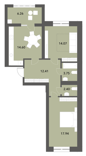 2-кімнатна 71.1 м² в ЖК Софіївські Липки від 25 500 грн/м², с. Софіївська Борщагівка