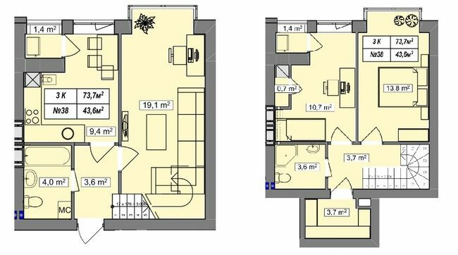 Двухуровневая 73.7 м² в ЖК Гудвил от 17 900 грн/м², с. Хотов