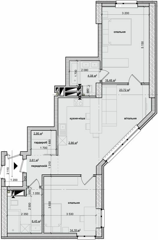 2-комнатная 74.24 м² в ЖК Берестейский от 43 000 грн/м², Киев