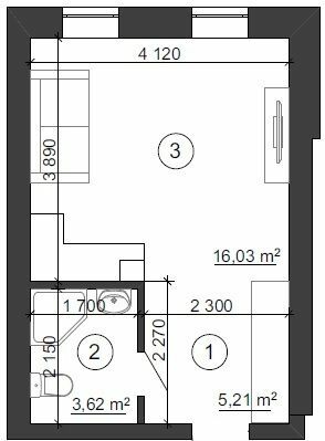 Студия 24.86 м² в ЖК Сырецкий парк от 39 600 грн/м², Киев