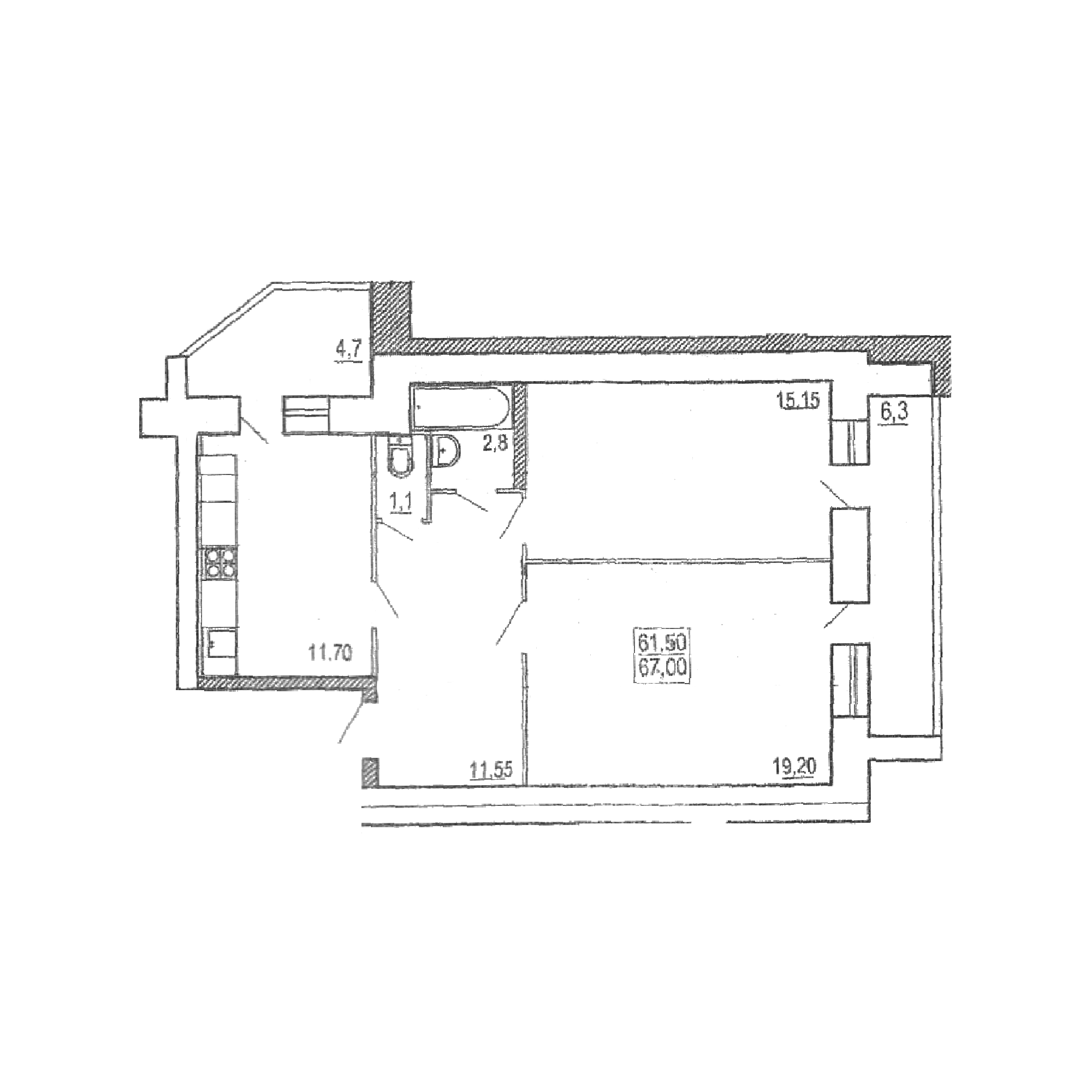 2-комнатная 67 м² в ЖК на вул. Пирогова от 19 300 грн/м², Тернополь