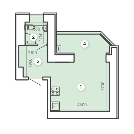 Студія 26.38 м² в ЖК Kvartal від 24 000 грн/м², Запоріжжя