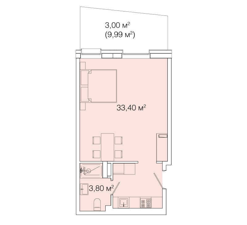 1-комнатная 40.2 м² в ЖК Smart House от 90 000 грн/м², Львов