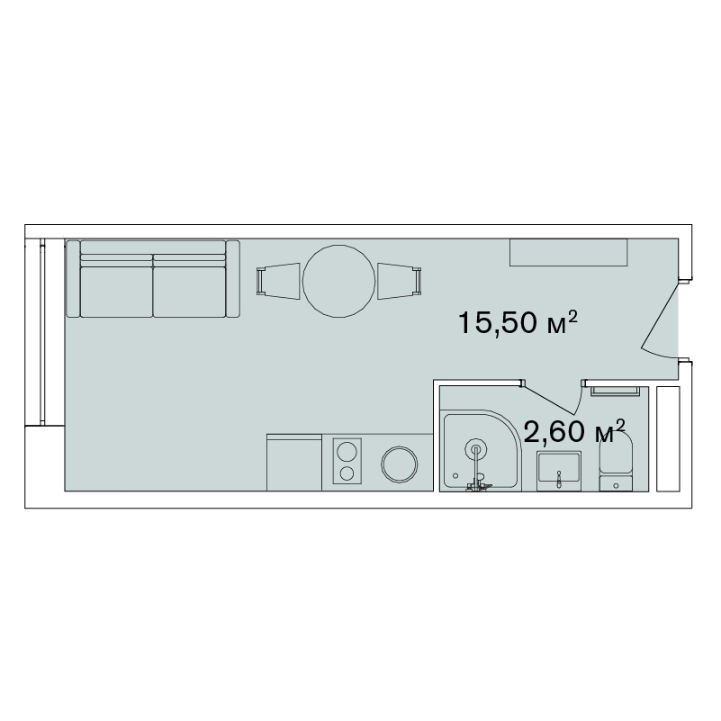 1-комнатная 18.1 м² в Апарт-комплекс Smart Hill от 65 272 грн/м², г. Яремче