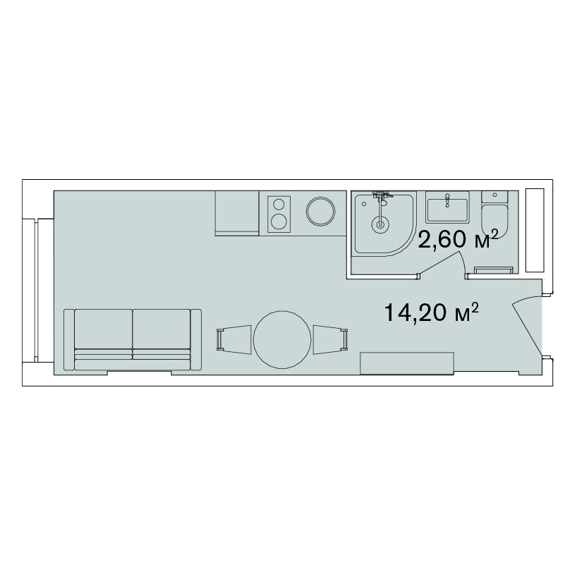 1-комнатная 16.8 м² в Апарт-комплекс Smart Hill от 88 754 грн/м², г. Яремче