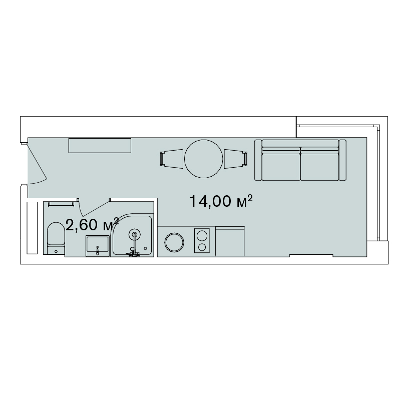 1-комнатная 16.6 м² в Апарт-комплекс Smart Hill от 86 764 грн/м², г. Яремче