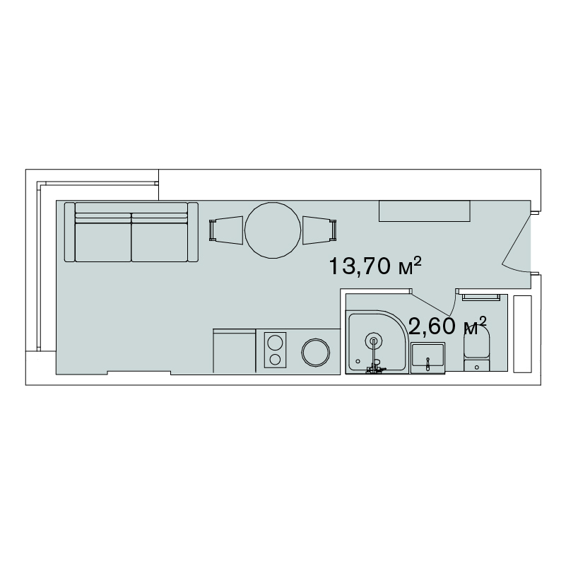 1-кімнатна 16.3 м² в Апарт-комплекс Smart Hill від 88 754 грн/м², м. Яремче