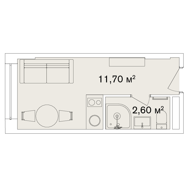 1-кімнатна 14.3 м² в Апарт-комплекс Smart Hill від 61 292 грн/м², м. Яремче