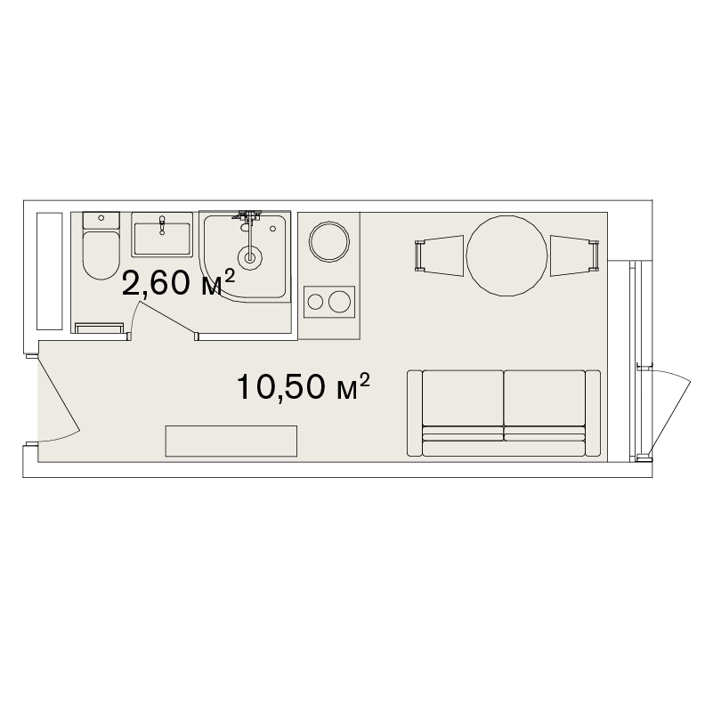 1-кімнатна 13.1 м² в Апарт-комплекс Smart Hill від 73 232 грн/м², м. Яремче