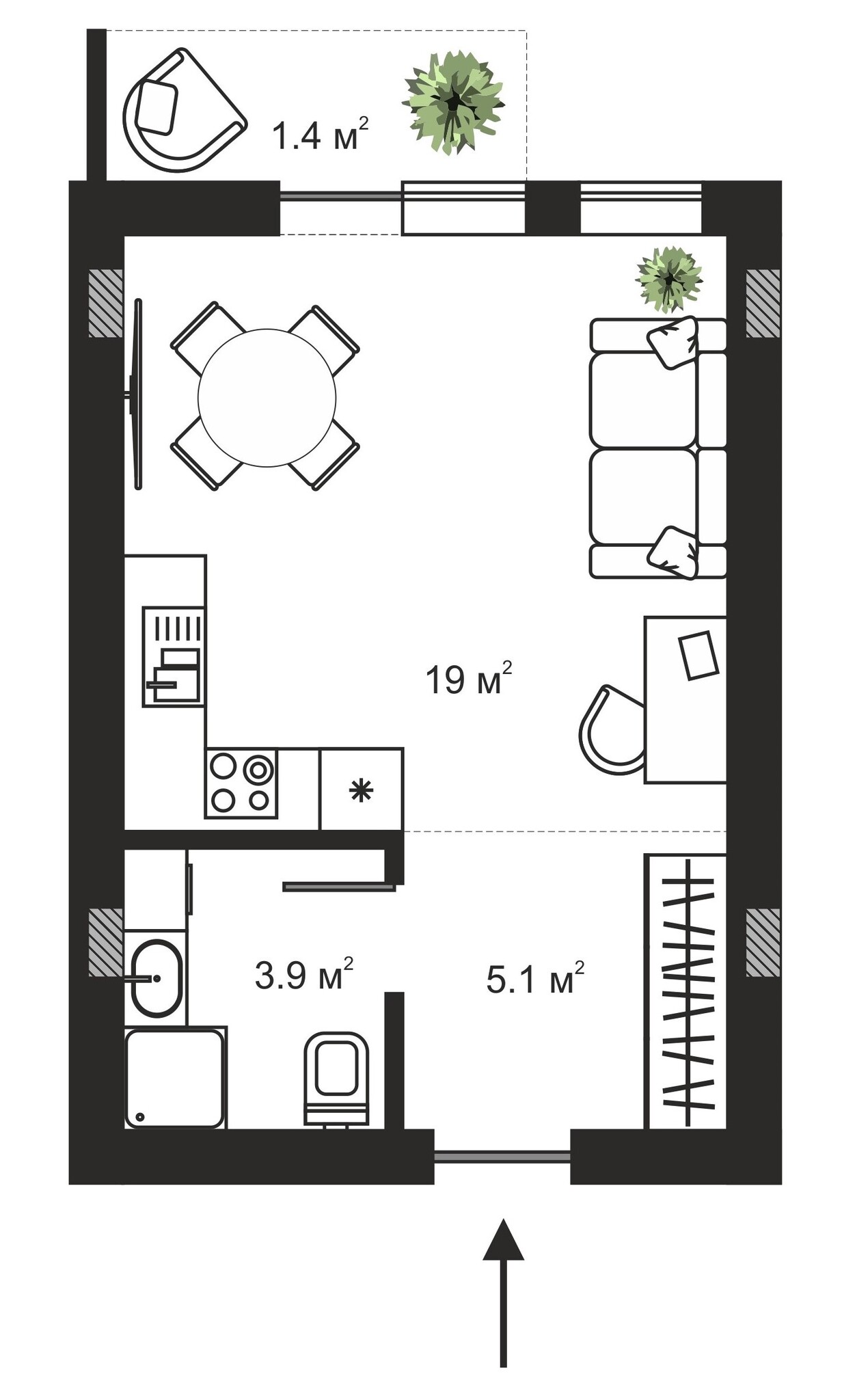 Студия 29.4 м² в ЖК Sky Towers от 51 740 грн/м², г. Тячев