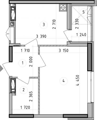 1-кімнатна 33.04 м² в ЖК Оптимісто від 37 400 грн/м², с. Гатне