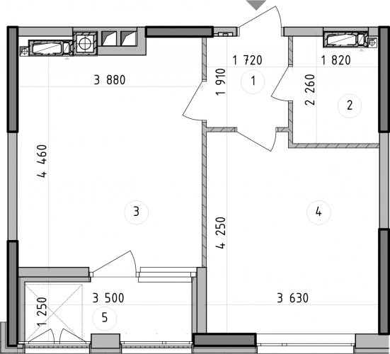 1-комнатная 44.06 м² в ЖК Оптимісто от 49 900 грн/м², с. Гатное