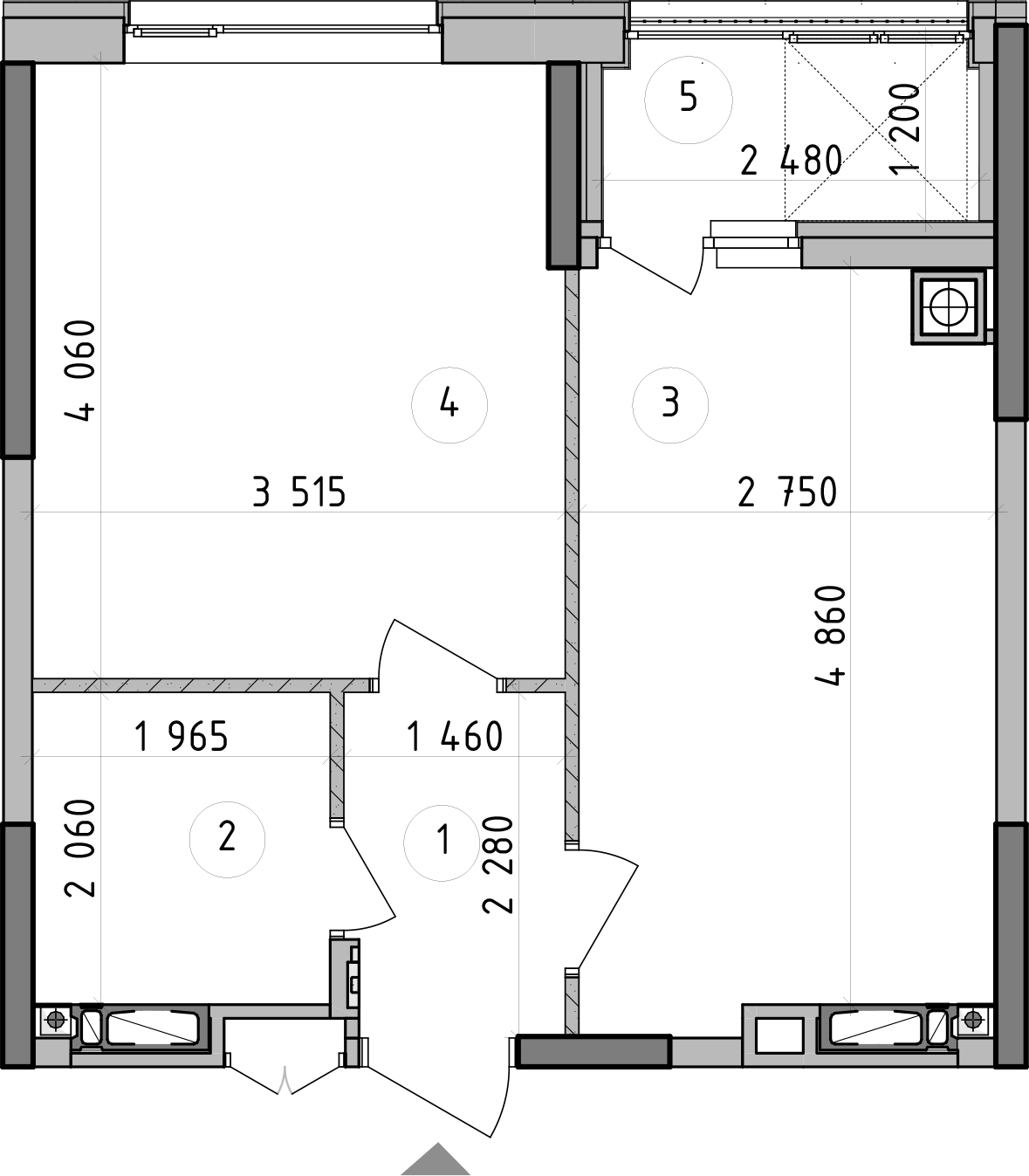 1-кімнатна 37.83 м² в ЖК Оптимісто від 49 900 грн/м², с. Гатне