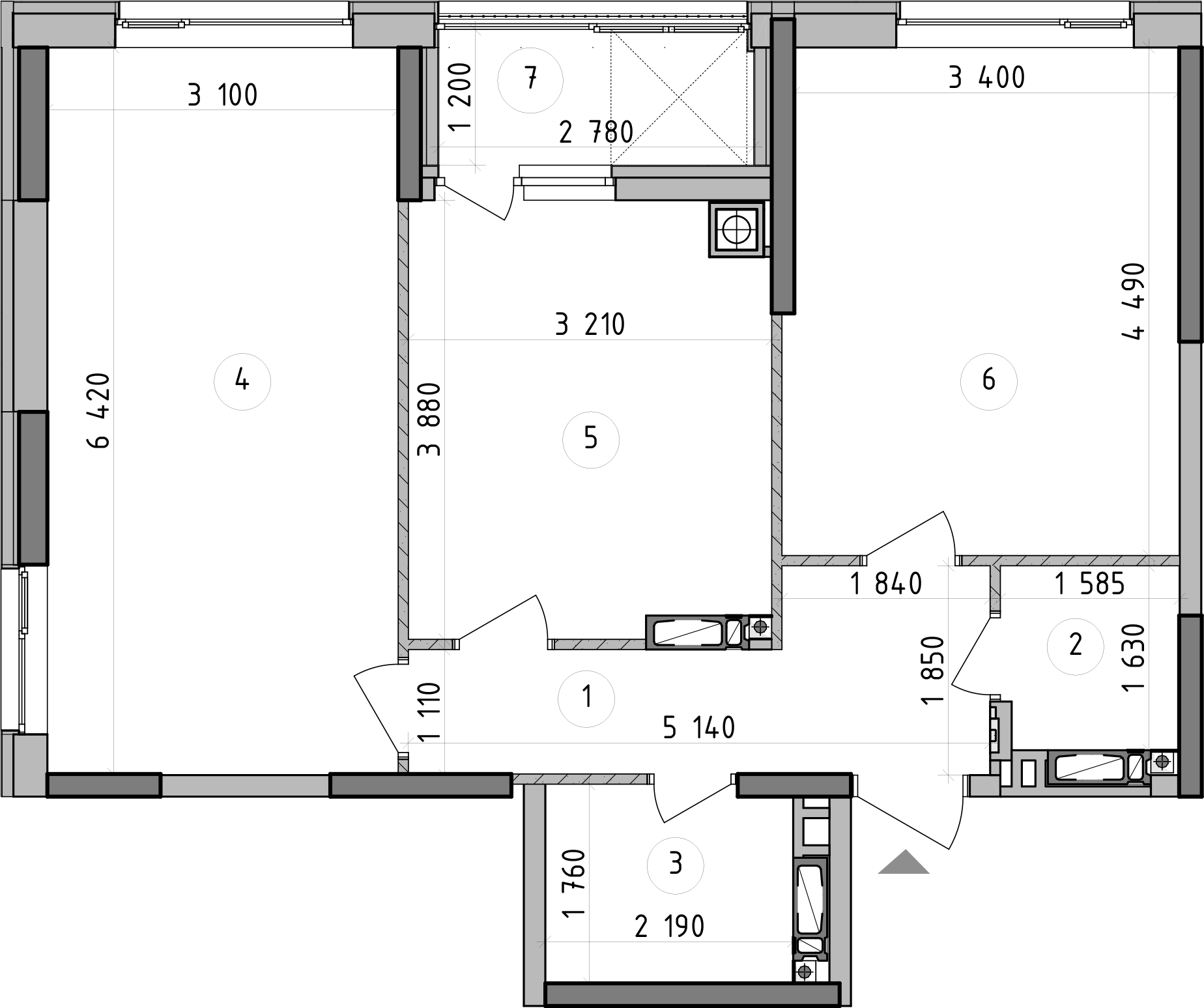 2-кімнатна 64.06 м² в ЖК Оптимісто від 49 900 грн/м², с. Гатне