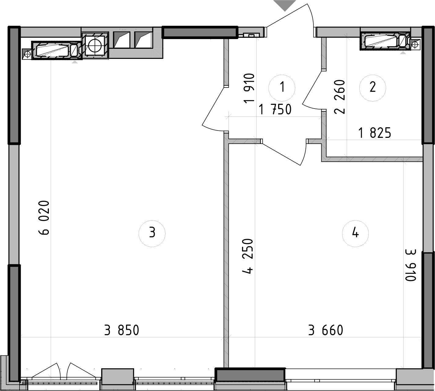 1-кімнатна 45.7 м² в ЖК Оптимісто від 49 900 грн/м², с. Гатне