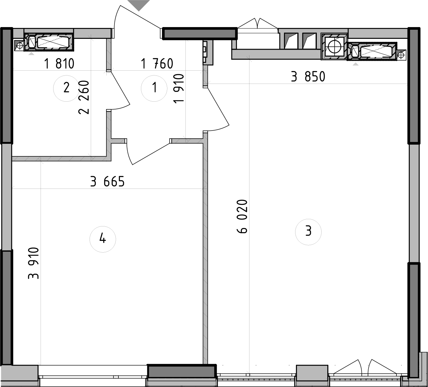 1-кімнатна 45.37 м² в ЖК Оптимісто від 49 900 грн/м², с. Гатне