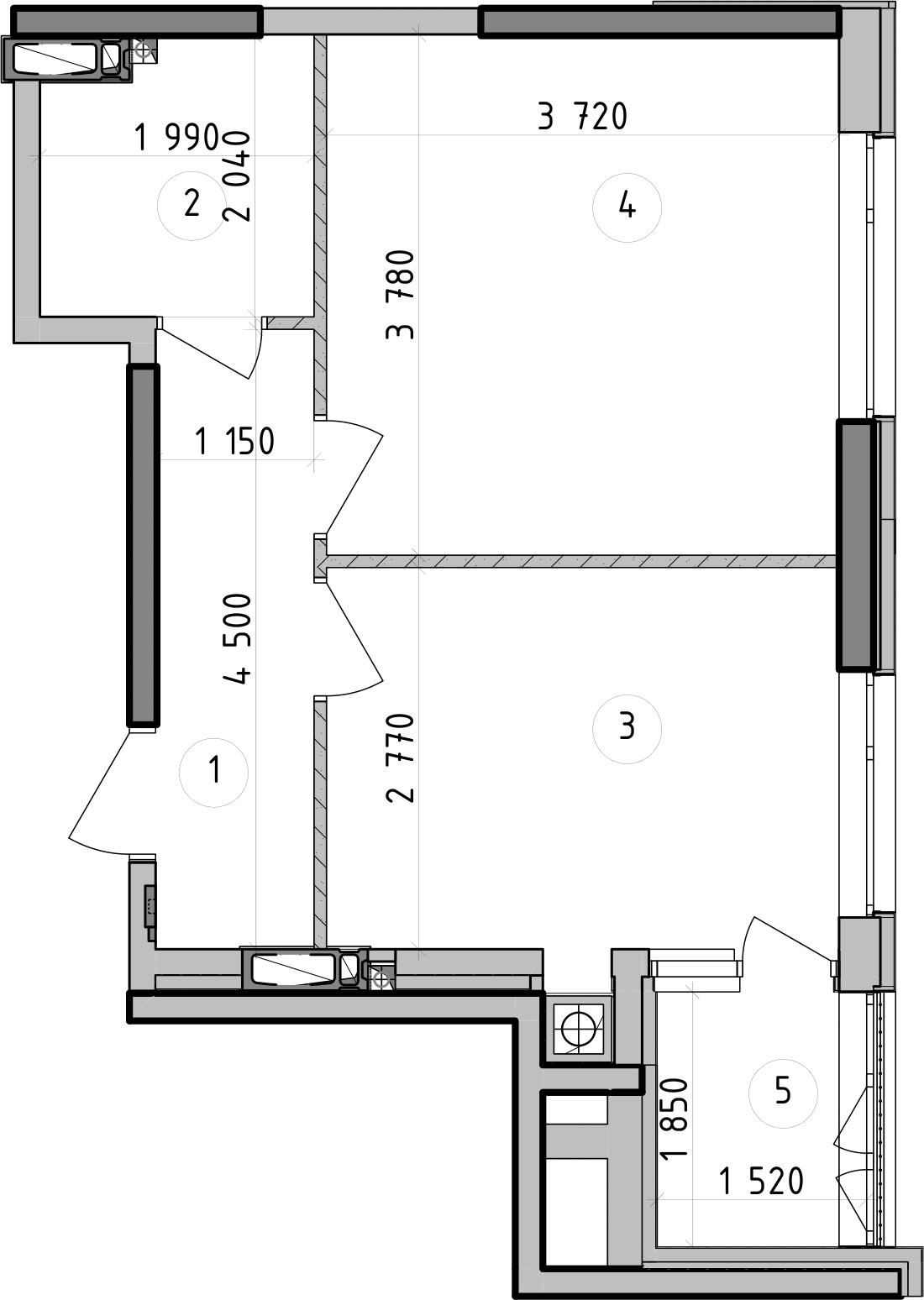 1-кімнатна 36 м² в ЖК Оптимісто від 49 000 грн/м², с. Гатне