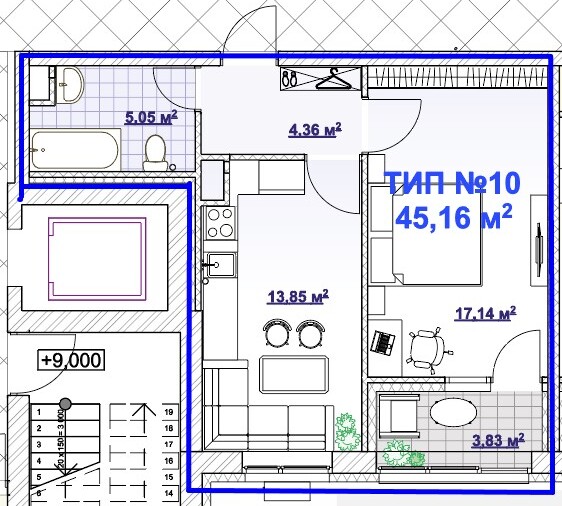 1-кімнатна 45.16 м² в ЖК BARVY від 31 443 грн/м², Дніпро