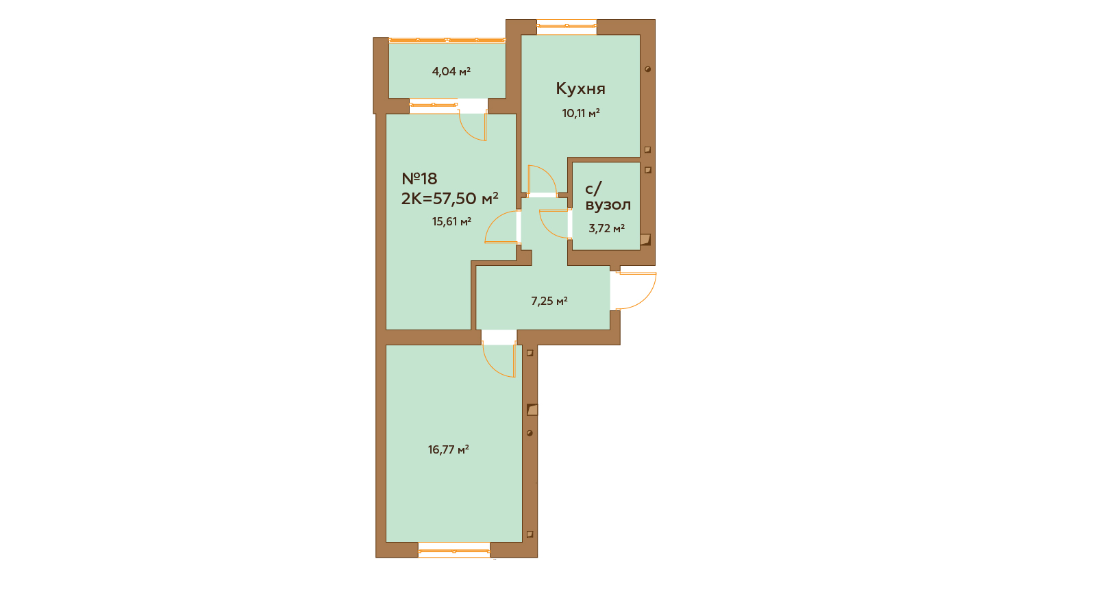 2-комнатная 57.5 м² в ЖК Гранд Виллас от 23 880 грн/м², пгт Ворзель