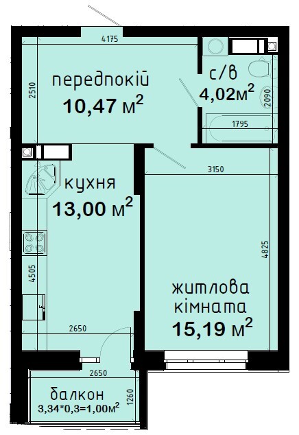 1-комнатная 43.68 м² в ЖК Авеню 42 от 47 500 грн/м², Киев