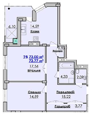 2-комнатная 73.77 м² в ЖК Гармонія от 13 950 грн/м², г. Стрый