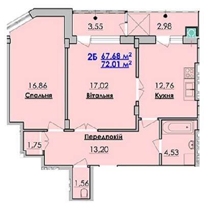 2-комнатная 72.01 м² в ЖК Гармонія от 13 950 грн/м², г. Стрый