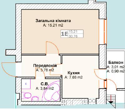 1-кімнатна 30.76 м² в ЖК Талісман від забудовника, м. Ірпінь